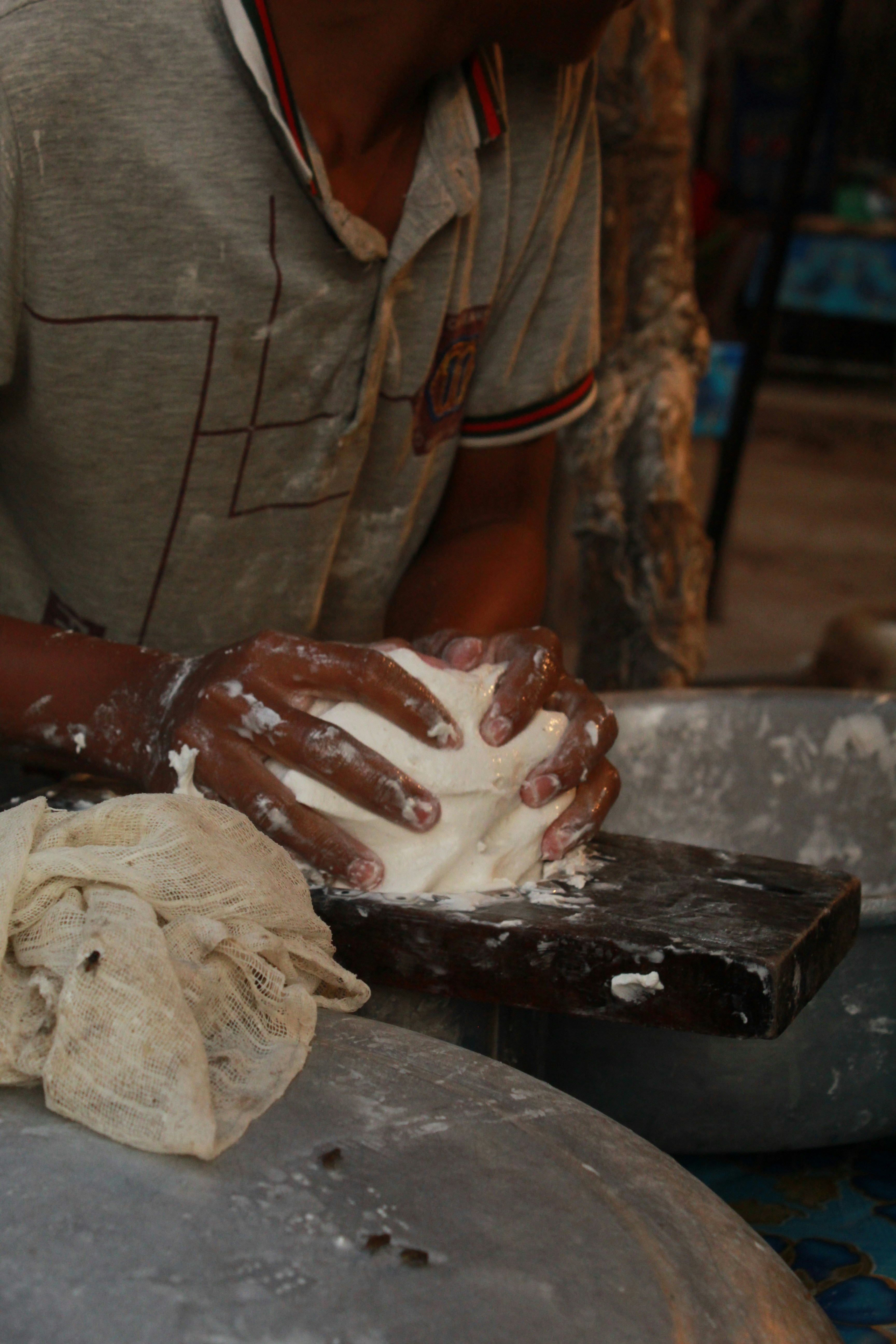 Artisan transforming chocolate at origin